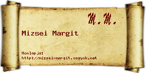 Mizsei Margit névjegykártya
